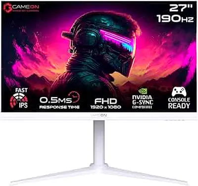 Gameon 27 inch Arctic Pro Series Gaming Monitor - 190Hz, GOA27FHD190IPS