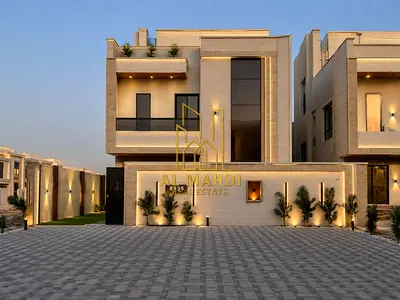 Villa for sale, including registration and ownership fees, with a private pool, rooftop terrace, 20-meter setback in front of the villa, and a seating