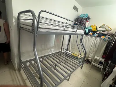 Metal Bunk Bed - Single over Double, Sturdy Frame