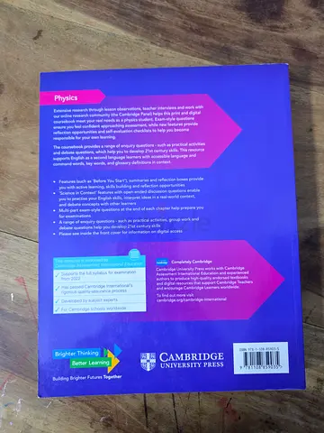 Cambridge University Press Physics Textbook (back cover shown) - Good condition