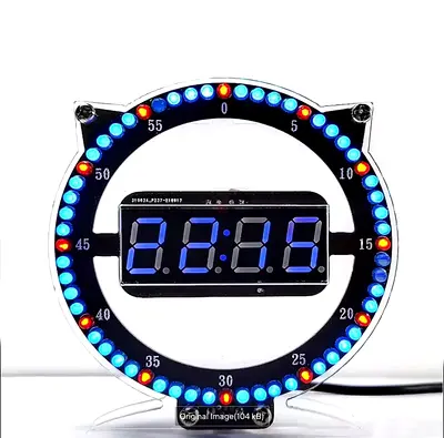 Cute Kitten Shape Electronic Alarm Clock, LED DIY Soldering Project Practice Electronics Clock Kit w