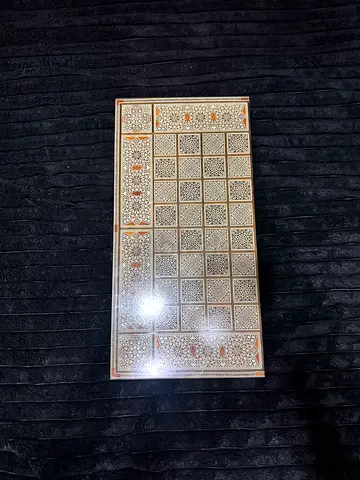 Handmade Inlaid Wooden Backgammon / Decorative Box with Mother-of-Pearl Design
