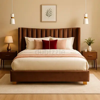 Premium Modern Design King Size Bed Including Spring Mattress