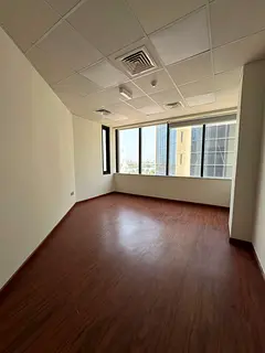 Partitioned office for annual rent in Al Majaz 1 Sharjah, 1345 sq ft, free AC, sea view, ready for w
