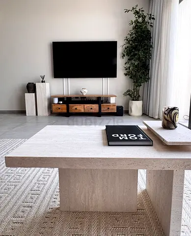 Travertine coffee table