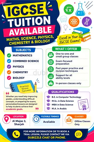 IGCSE(British) Tuition Available - Math, Science, Physics, Chemistry  Biology,