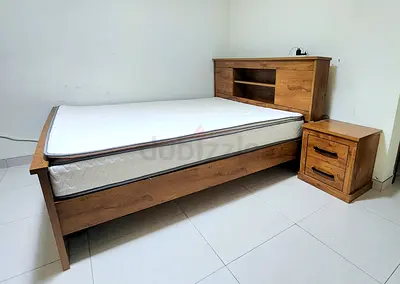 Wooden Single Bed with Headboard Storage and Matching Dressing table with sidetable