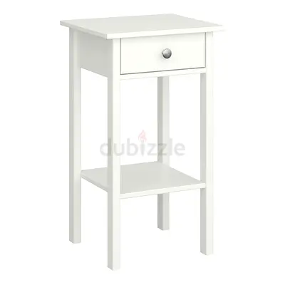 White bedside table with drawer and shelf - compact nightstand / Contact by Whatsapp