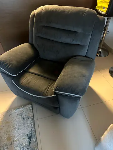 Comfortable Grey Recliner Armchair - Single Seater