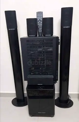Harman Kardon 5.1 Home Theater Speaker System with Subwoofer and Receiver - Good Working Condition