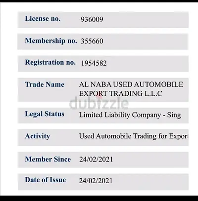 USED CARS TRADING FOR EXPORT BUSINESS FOR SALE IN DUBAI