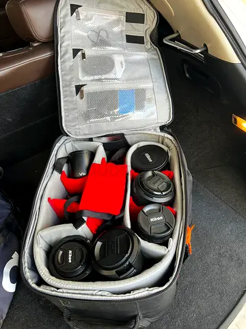 Camera backpack with Nikon lenses - 6lenses + accessories
