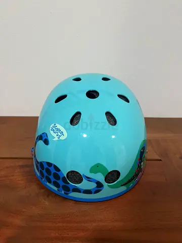 MICRO Kids Bicycle/Skate Helmet - Light Blue with Dinosaur Design