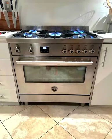 Bertazzoni Gas Range Cooker Stove with Electric Oven 90x60 Stainless Steel