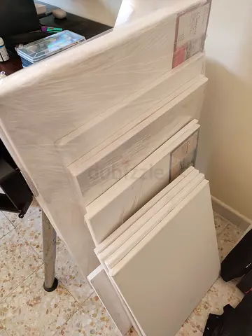 Job lot of 22 Stretched Art Canvases- various sizes