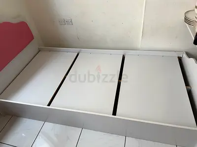 Single Pink Bed with wardrobe