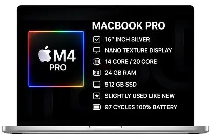MacBook Pro 16” M4 Pro | 24GB RAM | 512GB SSD | Nano Texture Display