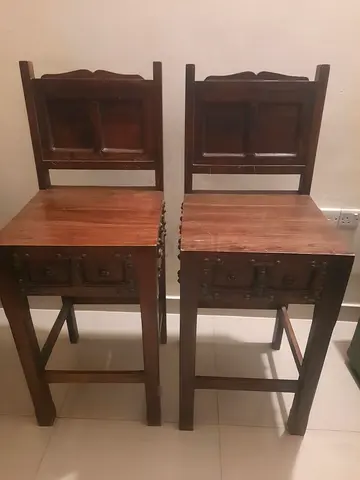 Solid wood bar chairs hand crafted.