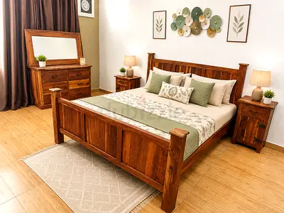 Solid Wood King Size Bedroom Set