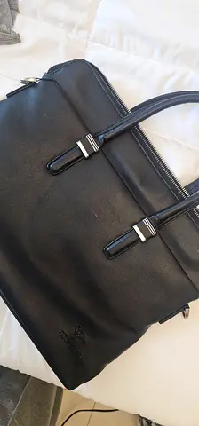 Black Leather Briefcase / Laptop Bag - Good Condition