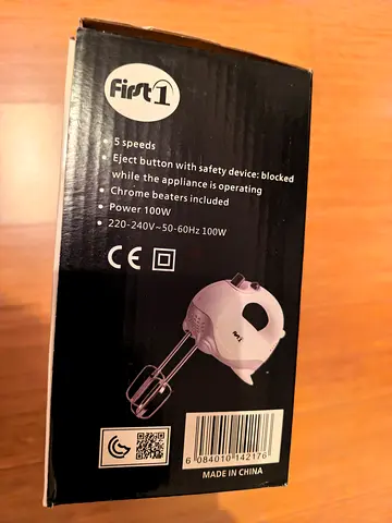 First1 Hand Mixer — 100W, 5 Speeds, With Beaters (Like New)
