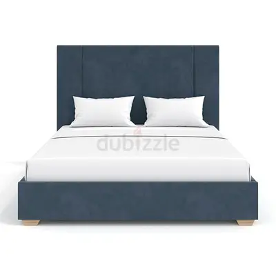 Elegant Luxury Queen Size Fabric Bed With Spring Mattress