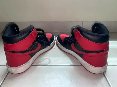 Used Red  Black High-Top Sneakers (Pair) - Good Condition