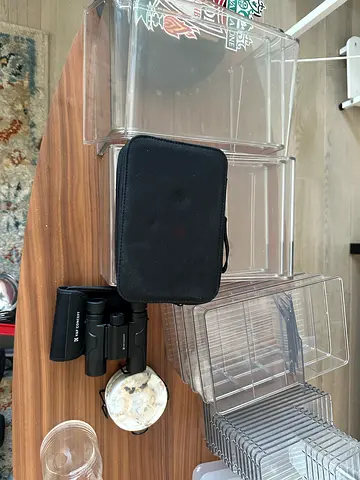 Assorted clear plastic storage bins and organizers - good condition