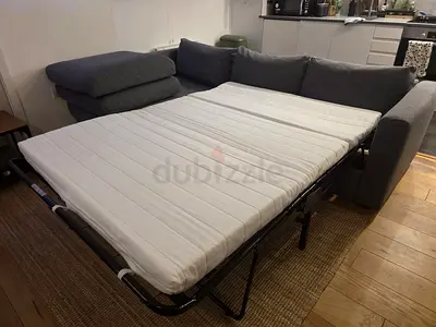 VIMLE Grey Corner Sofa Bed with Fold-out Mattress - Good Condition