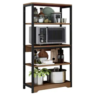 Modern 5-Tier Kitchen Bakers Rack and Storage Shelf