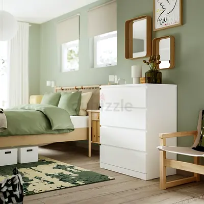 Chest of 4 Drawers, 100cm high, White, IKEA MALM, Perfect Condition