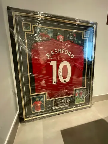 Framed Signed Football Jersey - Rashford No.10 (ready to hang)