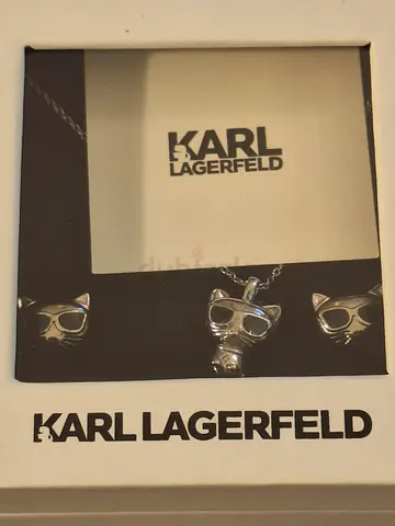 Original Karl Lagerfeld silver earrings and necklace