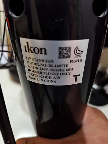 Ikon 16 Stand Fan (Model IK-1607TE) - Good Working Condition, used only twice