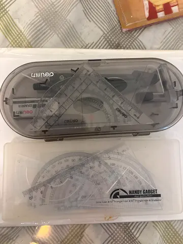 Geometry/Math Drawing Set with Compass, Protractors and Rulers - Used