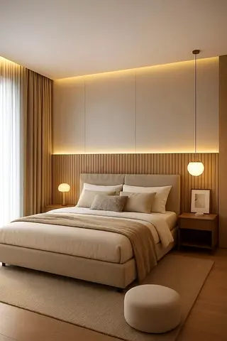 Modern Upholstered Bed Frame with Headboard