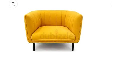 Mustard Yellow Modern Armchair - Single Seater Accent Chair