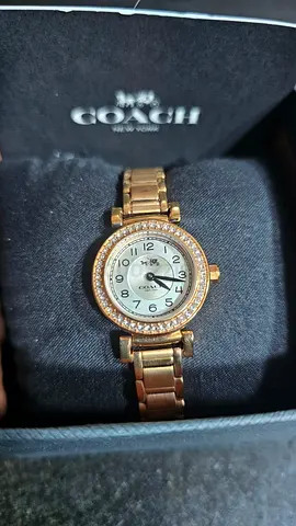 Authentic Coach Womens Watch Rose Gold Crystal Bezel with Box