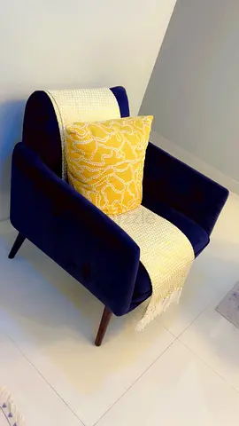 Mid-century Modern Navy Velvet Accent Armchair