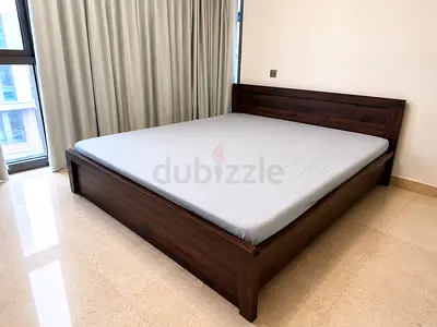 Dark Wood Queen Size Bed Frame