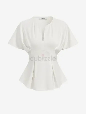 Dolman Sleeve V Neck Fitted Blouse