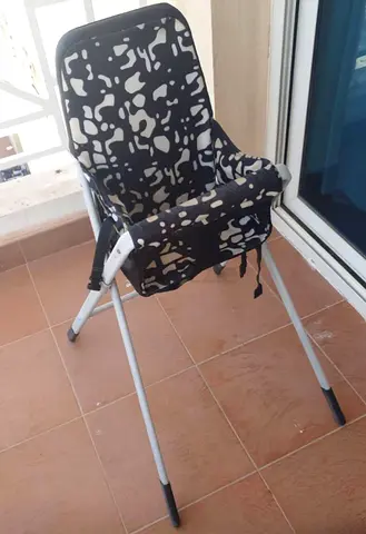 Black and White Patterned Baby High Chair - IKEA