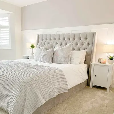 Brand New King Size Luxury Velvet Bed Including Spring Mattress