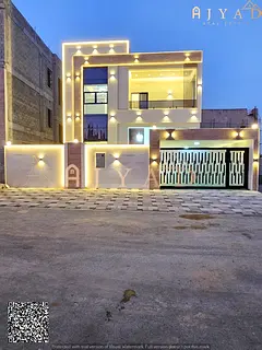 For sale: villa in Al Zahia Ajman, 4 master bedrooms, majlis, 2 living rooms, 2 kitchens, maid's roo