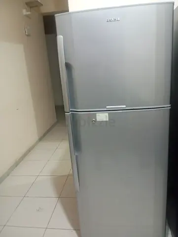 Silver Hitachi Double Door Refrigerator - Good Condition