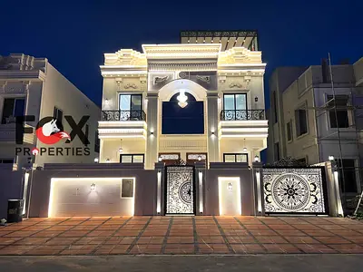 🏡 Luxury Classic Villa in Al Helio 2, Ajman | 5 Master Bedrooms, Majlis, 2 Living Halls, Rooftop L