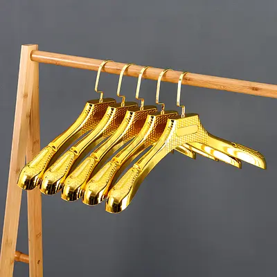 Set of 11pcs Gold Plastic Clothes Hangers - Non-slip, Wide Shoulder