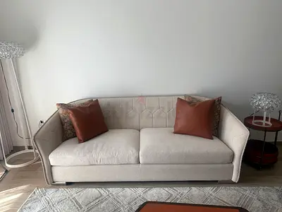 Light Beige 3-Seater Sofa in Good Condition
