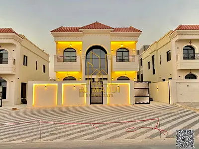 Opposite the mosque, there are 5 master bedrooms, a living room on the first floor, a large hall, a