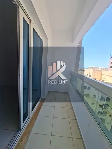 Available for rent: a beautiful one-bedroom apartment in Al Majaz 2, Sharjah, with a stunning view, luxurious finishes, a spacious layout, and very cl